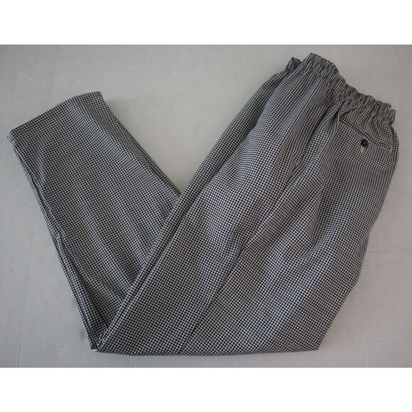 Chef Trends x Pinnacle B86 Unisex Sz XL Black/White Houndstooth Baggy Chef Pants - Picture 7 of 8